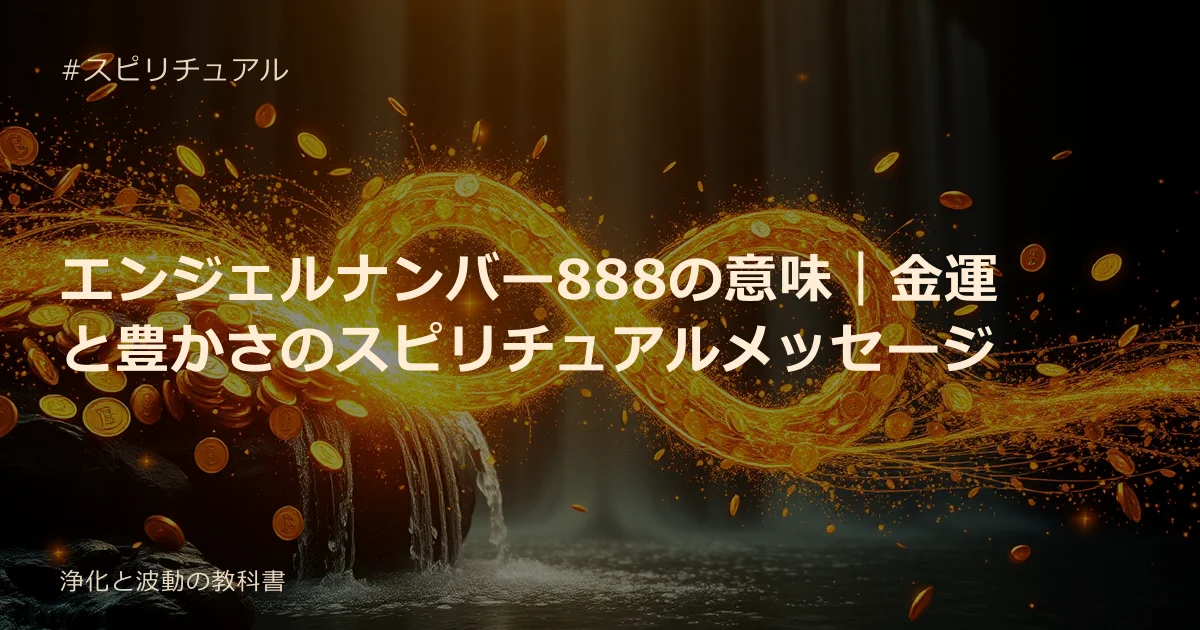 エンジェルナンバー888の意味｜金運と豊かさのスピリチュアルメッセージ