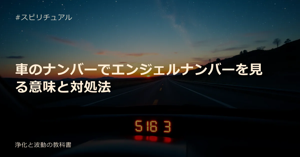 車のナンバーでエンジェルナンバーを見る意味と対処法